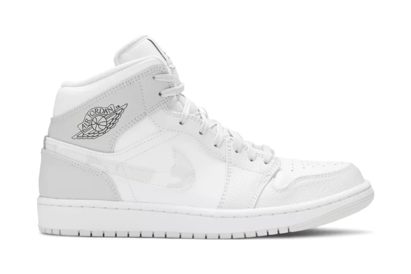Air Jordan 1 Mid Swoosh Logo – Grey Camo Reps