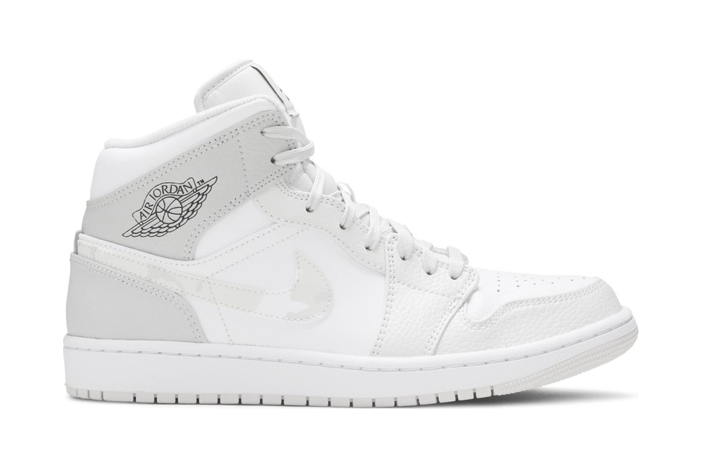 Air Jordan 1 Mid Swoosh Logo – Grey Camo Reps