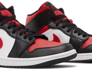 air-jordan-1-mid-bred-toe-sneakers-5 Air Jordan 1 Mid ‘Alternate Bred’ Reps