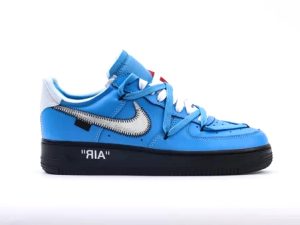 OFF-WHITE x Air Force 1 Metallic Black University Blue Reps