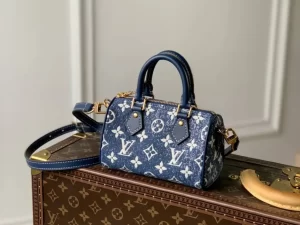 Louis Vuitton Crossbody Dupe Nano Speedy Denim Leather M81168