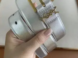 Sliver YSL Leather Belt 30mm For Lady
